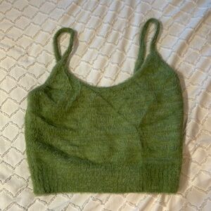 green fuzzy pacsun top